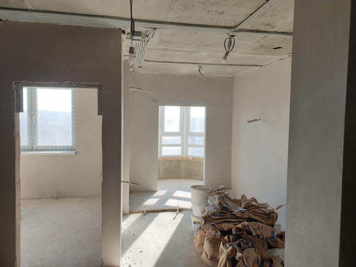Квартира 3, ЖК Кавказ, Фото 16.02.2020, завершили штукатурные работы