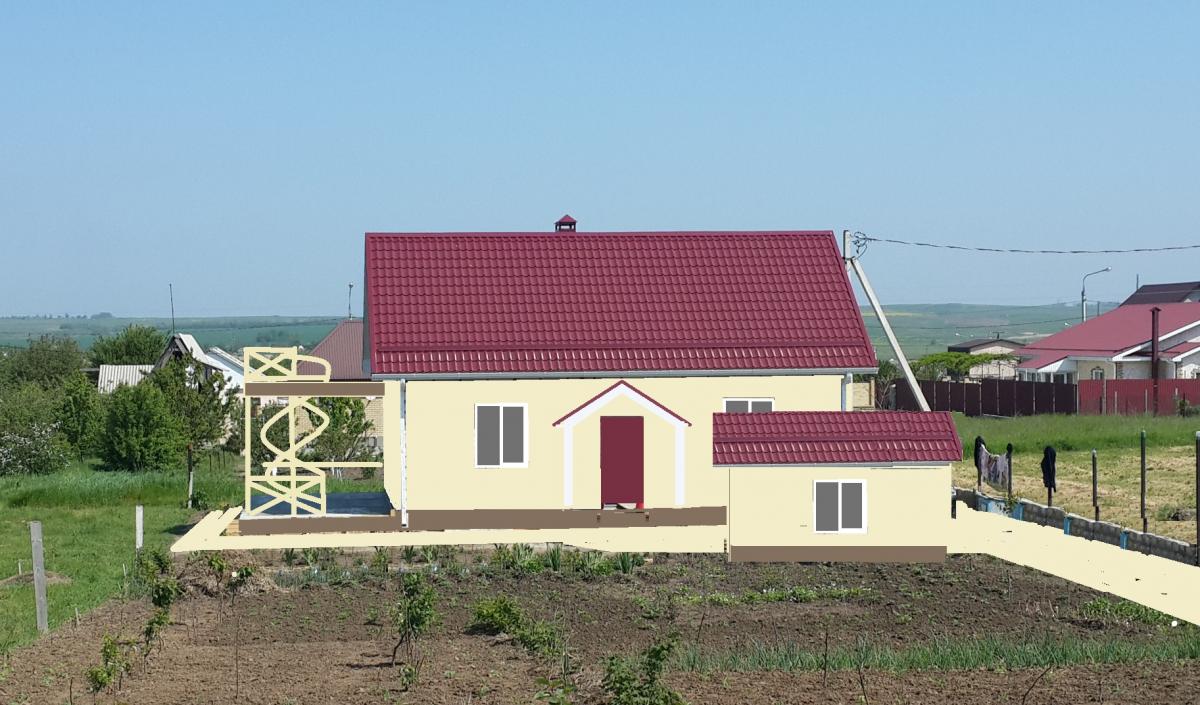 Проект одноэтажного дома с террасой